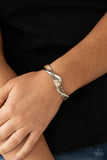 Craveable Curves - Brown Shell-like Acrylic Dainty Cuff Bracelet