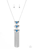 Gallery Expo - French Blue Layered Triangular Tassel Necklace