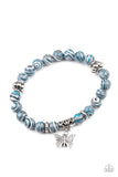 Butterfly Wishes - Blue Butterfly Marble Stretchy Bracelet