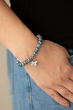 Butterfly Wishes - Blue Butterfly Marble Stretchy Bracelet