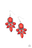 Vacay Vixen - Vibrant Red Beaded Dangle Earrings