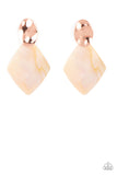 Alluringly Lustrous - Copper Shell-like Earrings