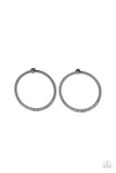 Spot On Opulence - Black Gunmetal With White Gems on Circle Post Earrings