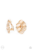 Row, Row, Row Your YACHT - Gold Moonstone Clip-on Earrings