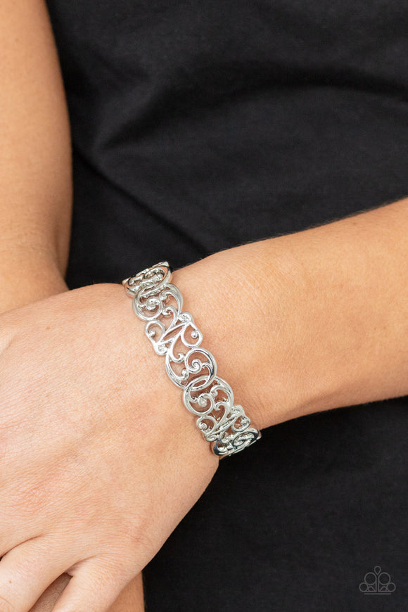 Wild Vineyards - Silver Vine-like Filigree Cuff Bracelet