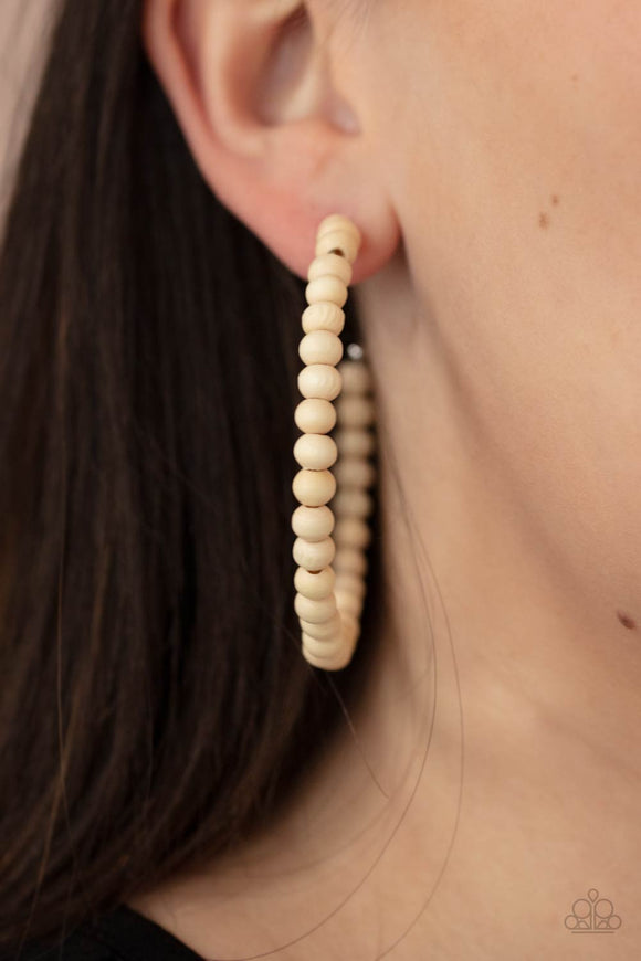 Should Have, Could Have, WOOD Have - White  Earrings