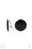 WOODWORK It - Black Wooden Disc Clip-on Earrings