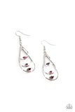 ruby red teardrop dangle earrings Paparazzi Accessories