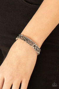 Hawaiian Essence - Silver Floral Filigree Cut-out Hinge Bracelet