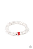 ZEN Second Rule - Red & White Marbled Stretchy Bracelet