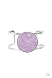 Colorful Cosmos - Purple Shell-Like Open Cuff Bracelet