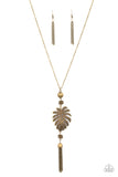 Palm Promenade - Brass Palm Leaf Necklace