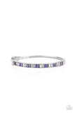 Toast to Twinkle - Dainty Purple, Blue & White Gem Encrusted Hinge Bracelet