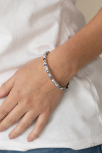 Toast to Twinkle - Dainty Purple, Blue & White Gem Encrusted Hinge Bracelet