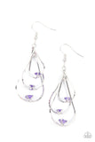 Drop Down Dazzle - Purple & Silver Interlocking Teardrop Earrings