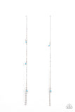 Dauntlessly Dainty - Blue Seed Bead Dainty Single Chain Earrings