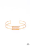 gold cuff bracelet white shell-like beads cuff Paparazzi Accessories P9BA-GDXX-084XX