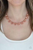 Mystical Majesty - Shiny Blush Copper Iridescent Gems Short Necklace