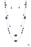 Day Trip Delights - Blue Double Layered Beaded Chain Necklace