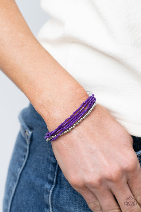 All Beaded Up - Purple Seed Bead Bracelet