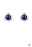 Glowing Dazzle - Blue Moonstone Circle Post Earrings