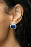 Glowing Dazzle - Blue Moonstone Circle Post Earrings