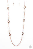 Rustic Refinery - Antique Copper & White Pearl Chain Necklace