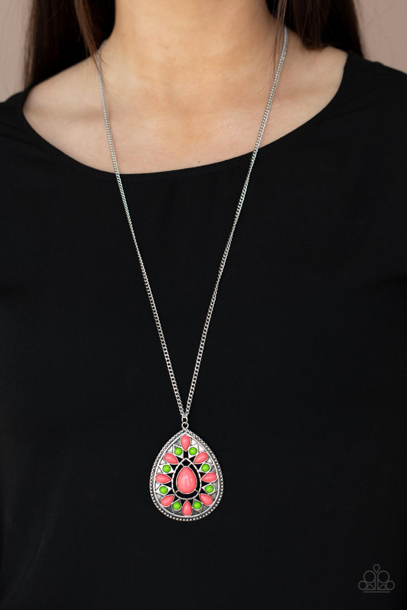 Retro Prairies - Multi Teardrop Long Necklace