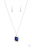 Undiluted Dazzle - Blue Oval Pendant Necklace