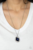 Undiluted Dazzle - Blue Oval Pendant Necklace