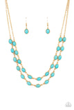 gold blue turquoise Paparazzi Accessories necklace dainty