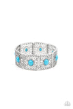 Cakewalk Dancing - Blue Heart-Shaped Square Filigree Stretchy bracelet