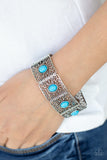 Cakewalk Dancing - Blue Heart-Shaped Square Filigree Stretchy bracelet