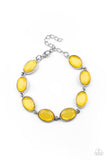 Smooth Move - Yellow Oval Gems Lobster Claw Bracelet