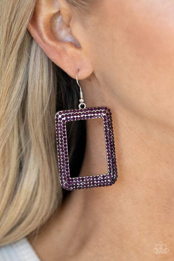 World FRAME-ous - Purple Earrings