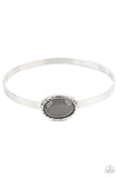 Misty Meadow - Silver & Gray Bangle Bracelet