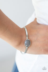 Misty Meadow - Silver & Gray Bangle Bracelet