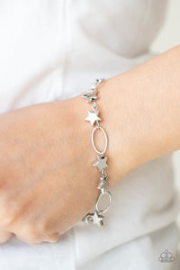 Stars and Sparks - Silver Stars & Ovals Lobster Claw Bracelet