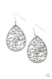 Tour de Garden - Silver Floral Filigree Teardrop Earrings