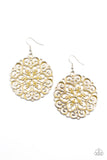 MANDALA Effect - Yellow Mandala-like Statement Earrings