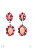 Positively Pampered - Orange & Pink Clip-on Earrings