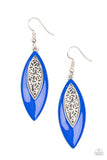 Venetian Vanity - Blue Marquis-shaped Earrings