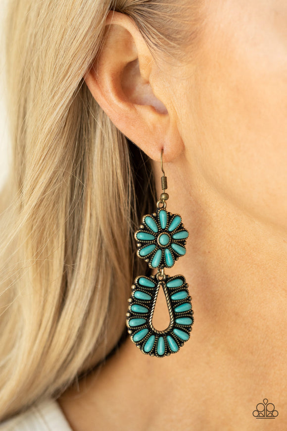 Badlands Eden - Brass & Turquoise Studded Earrings