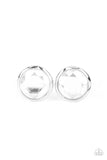 Double-Take Twinkle - White Gem Circle Post Earrings