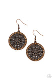 Bollywood Ballroom - Topaz Antique Copper Circle Filigree Earrings