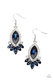 Prismatic Parade - Blue Marquis-shaped Bling Dangle Earrings