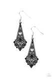 Casablanca Charisma - Black Heart & Floral Filigree Dangle Earrings