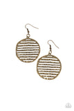 Sunrise Stunner - Brass Linear Cut-out Circle Earrings