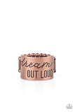 Dream Louder - Antique Copper "Dream Out Loud" Stretchy Band Ring