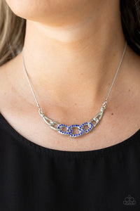 KNOT In Love - Blue & Silver Dainty Chain Link Short Necklace